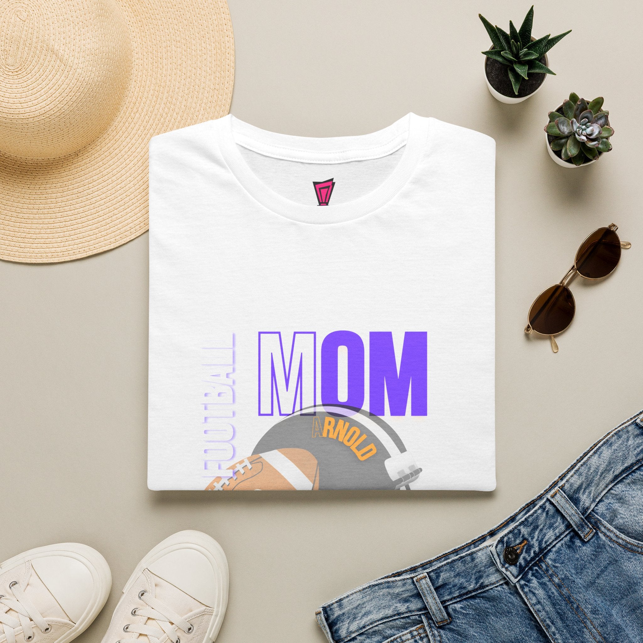 Football Mom T-Shirt — Personalized Team Helmet Wildcats Tee
