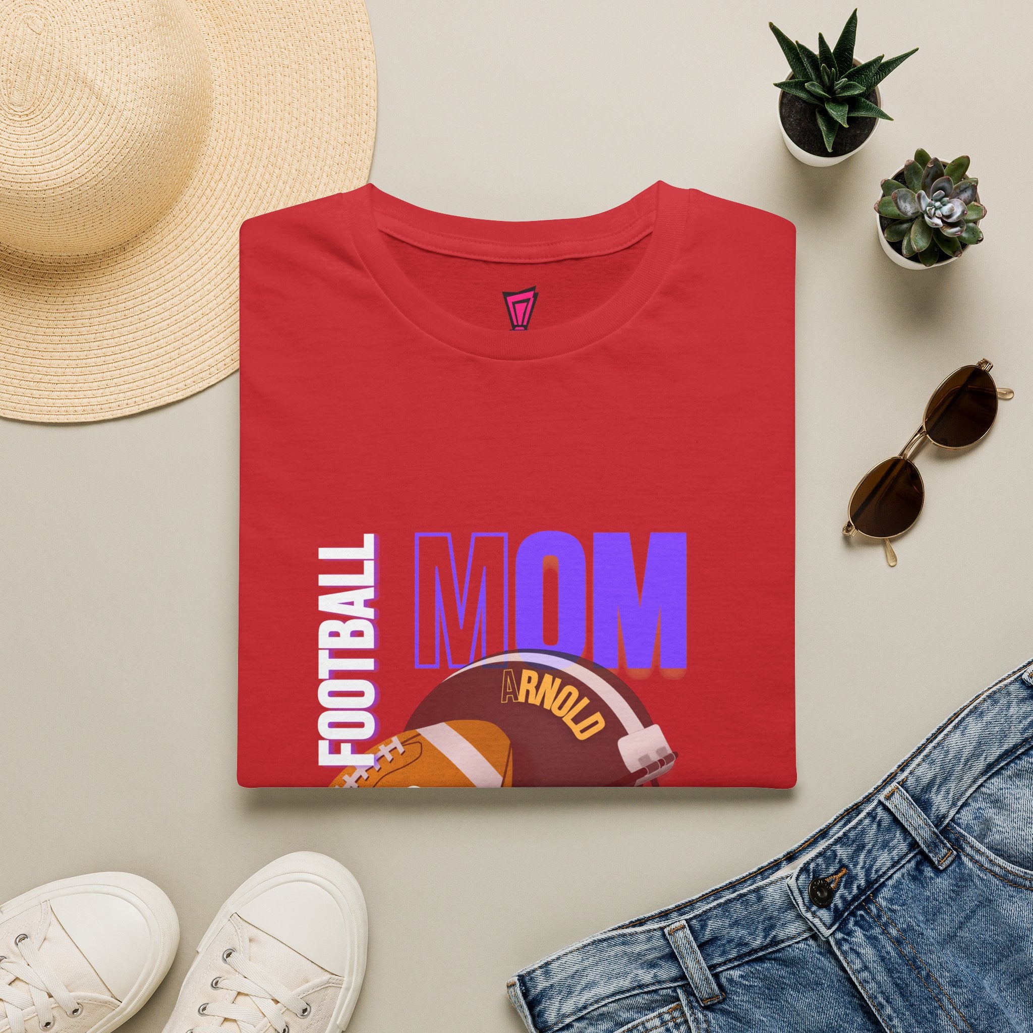 Football Mom T-Shirt — Personalized Team Helmet Wildcats Tee