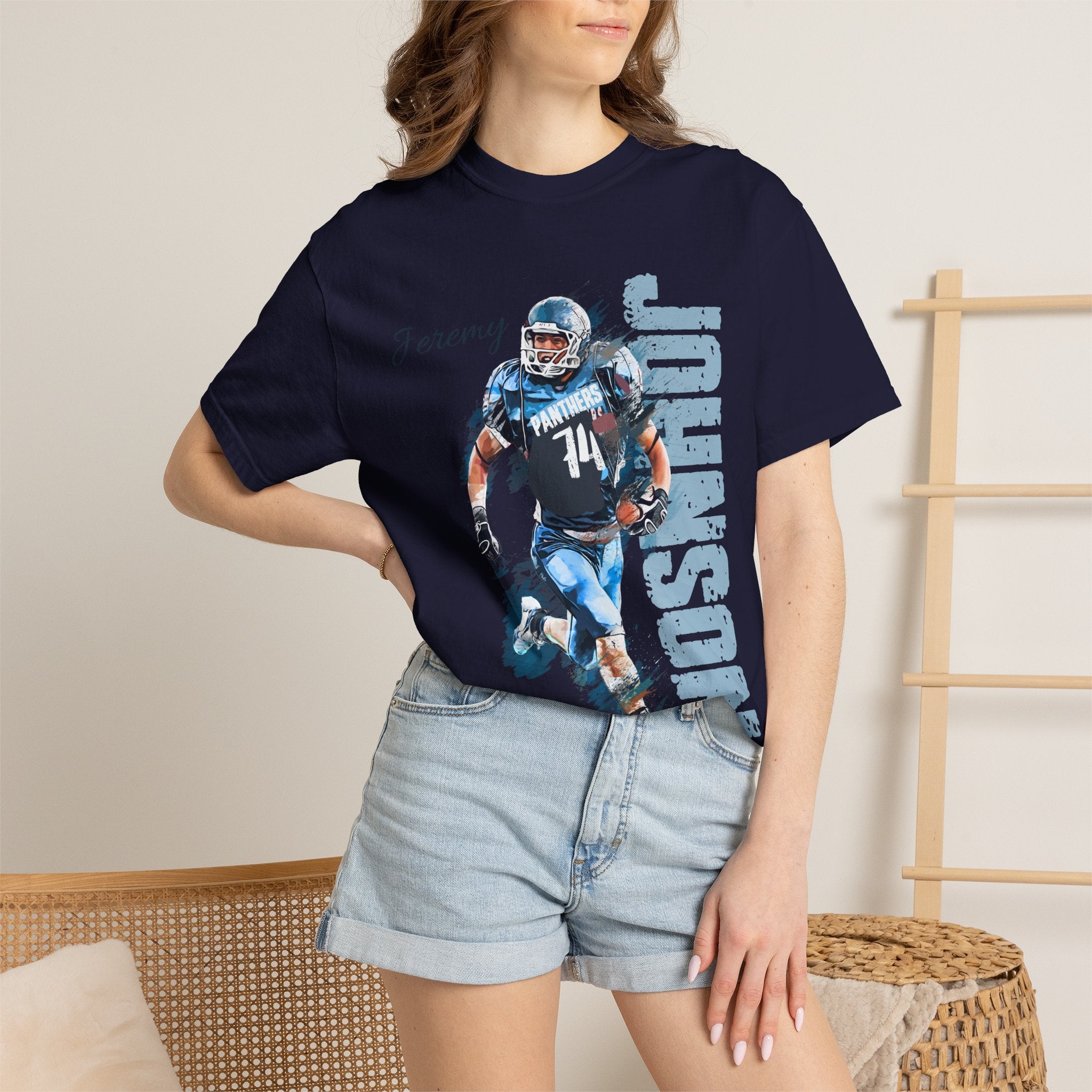 Football Spirit Shirt- Blue White & Navy