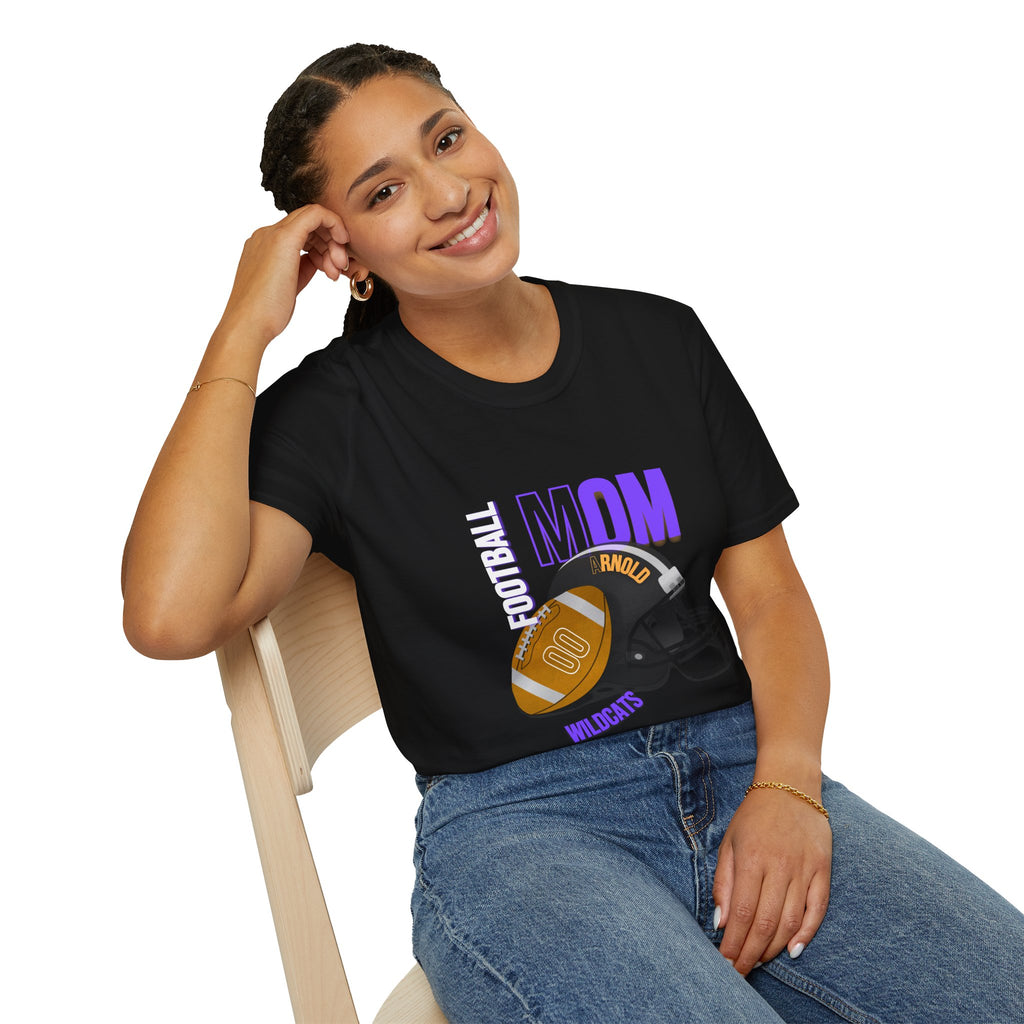 Football Mom T-Shirt — Personalized Team Helmet Wildcats Tee