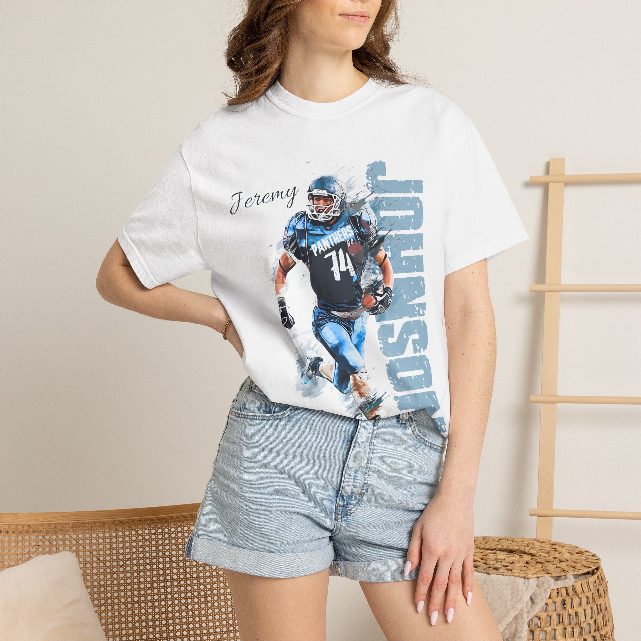 Football Spirit Shirt- Blue White & Navy