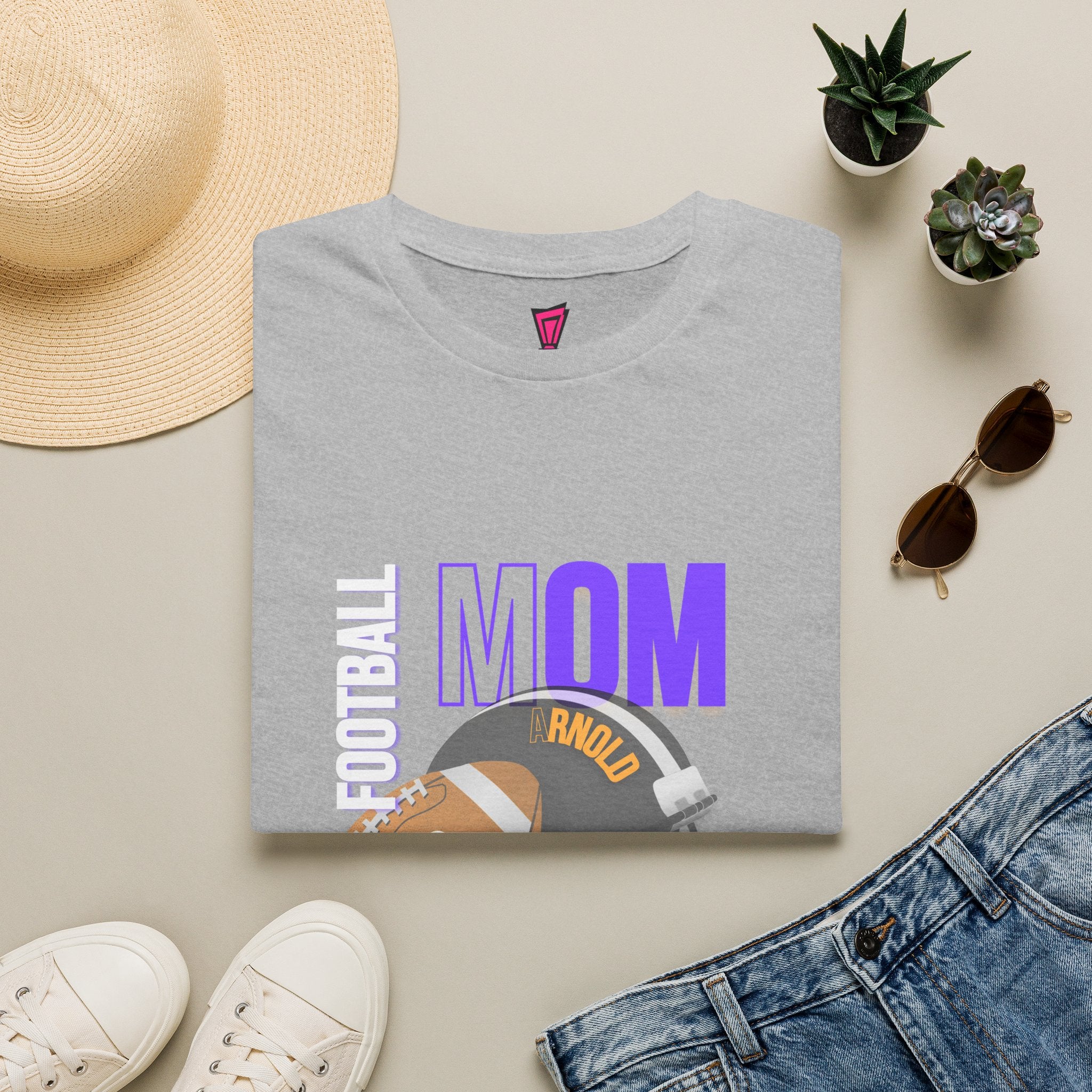 Football Mom T-Shirt — Personalized Team Helmet Wildcats Tee
