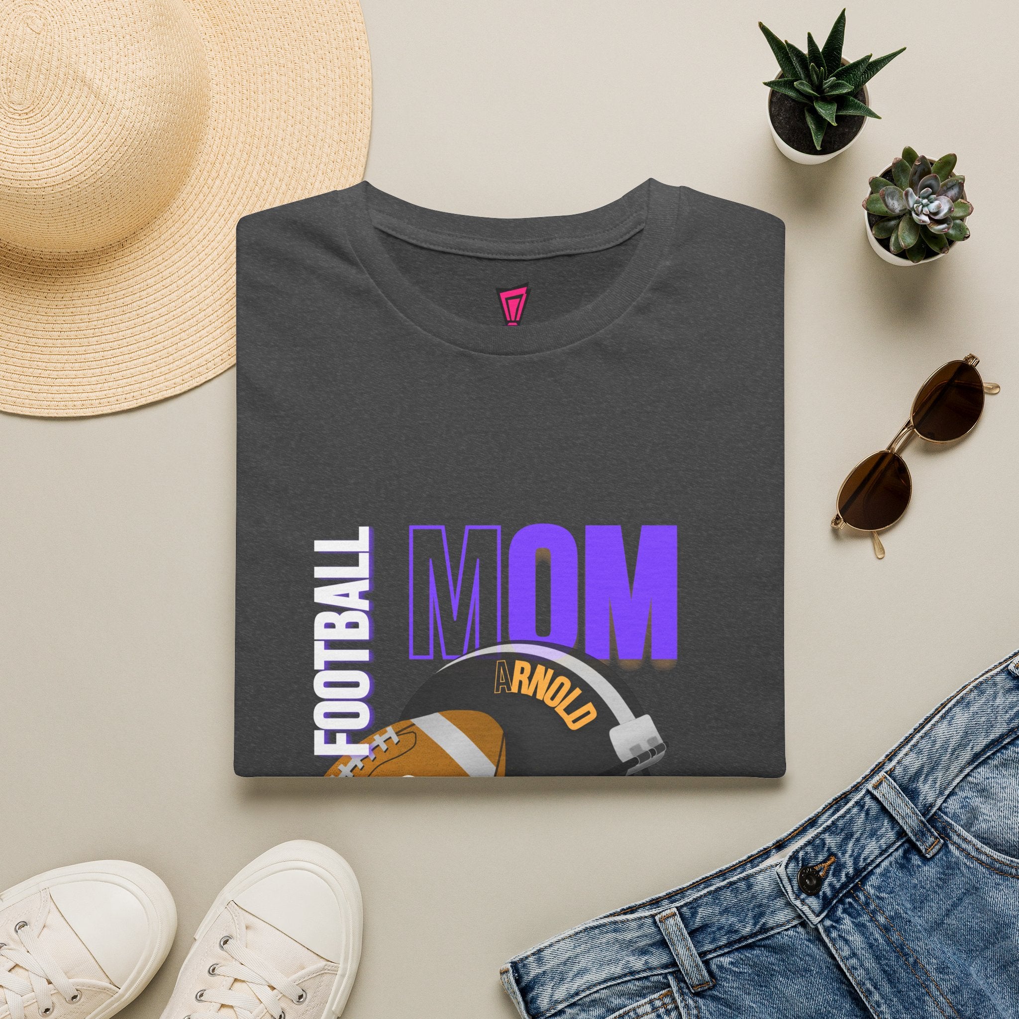 Football Mom T-Shirt — Personalized Team Helmet Wildcats Tee