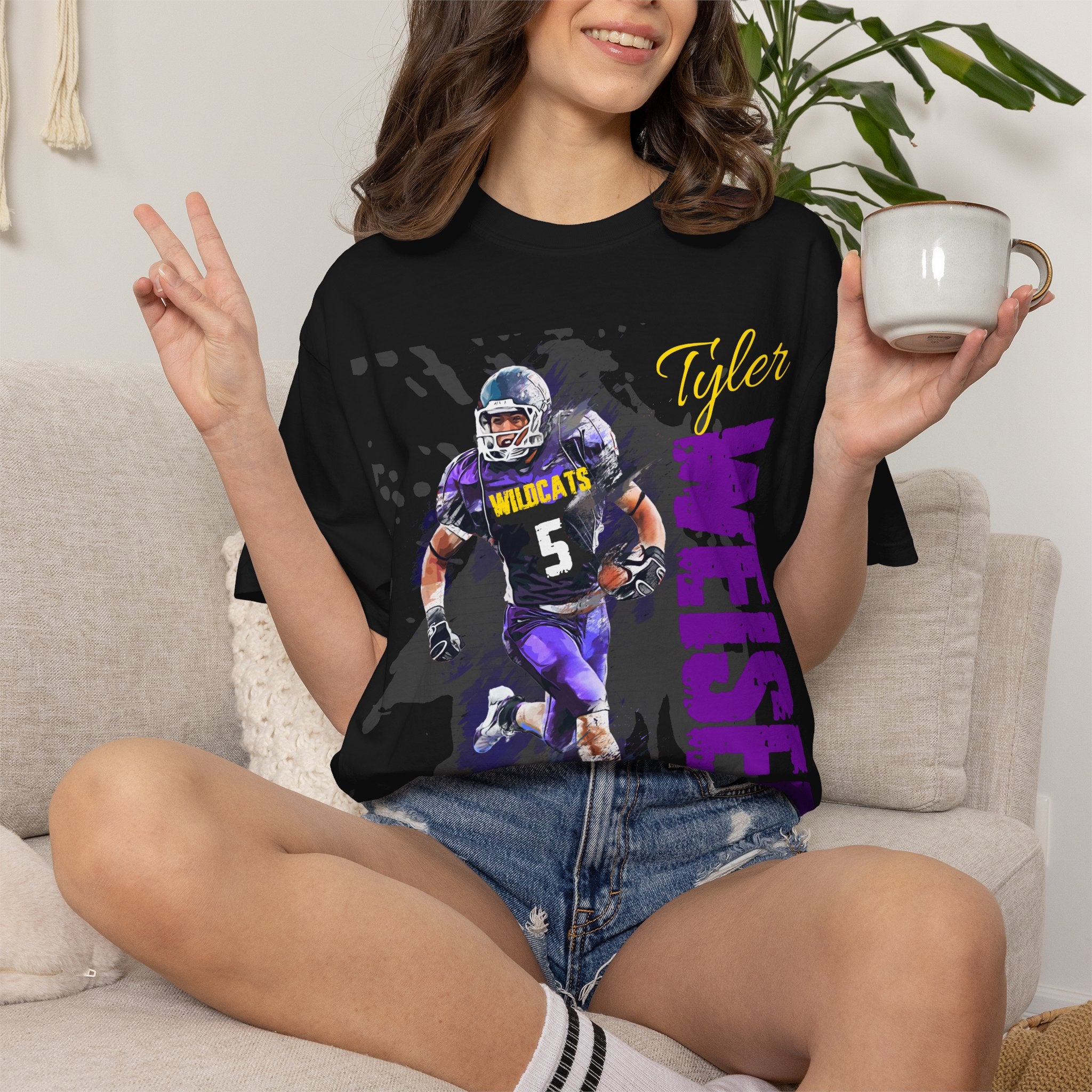 FOOTBALL SPIRIT SHIRT| PURPLE & GOLD