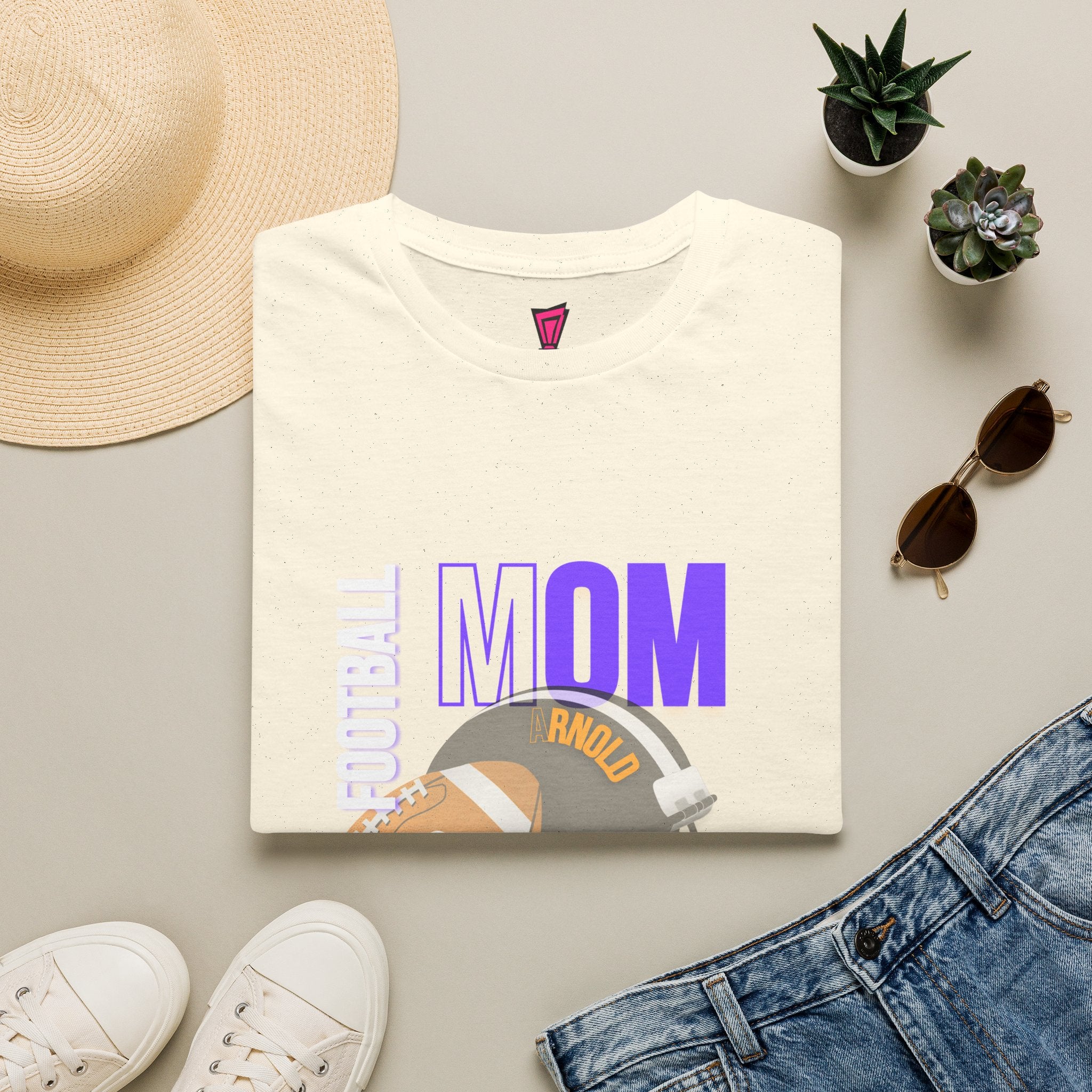 Football Mom T-Shirt — Personalized Team Helmet Wildcats Tee
