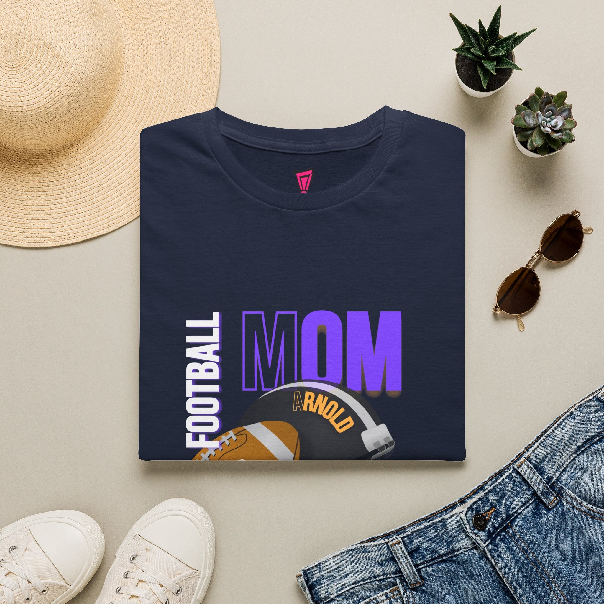 Football Mom T-Shirt — Personalized Team Helmet Wildcats Tee