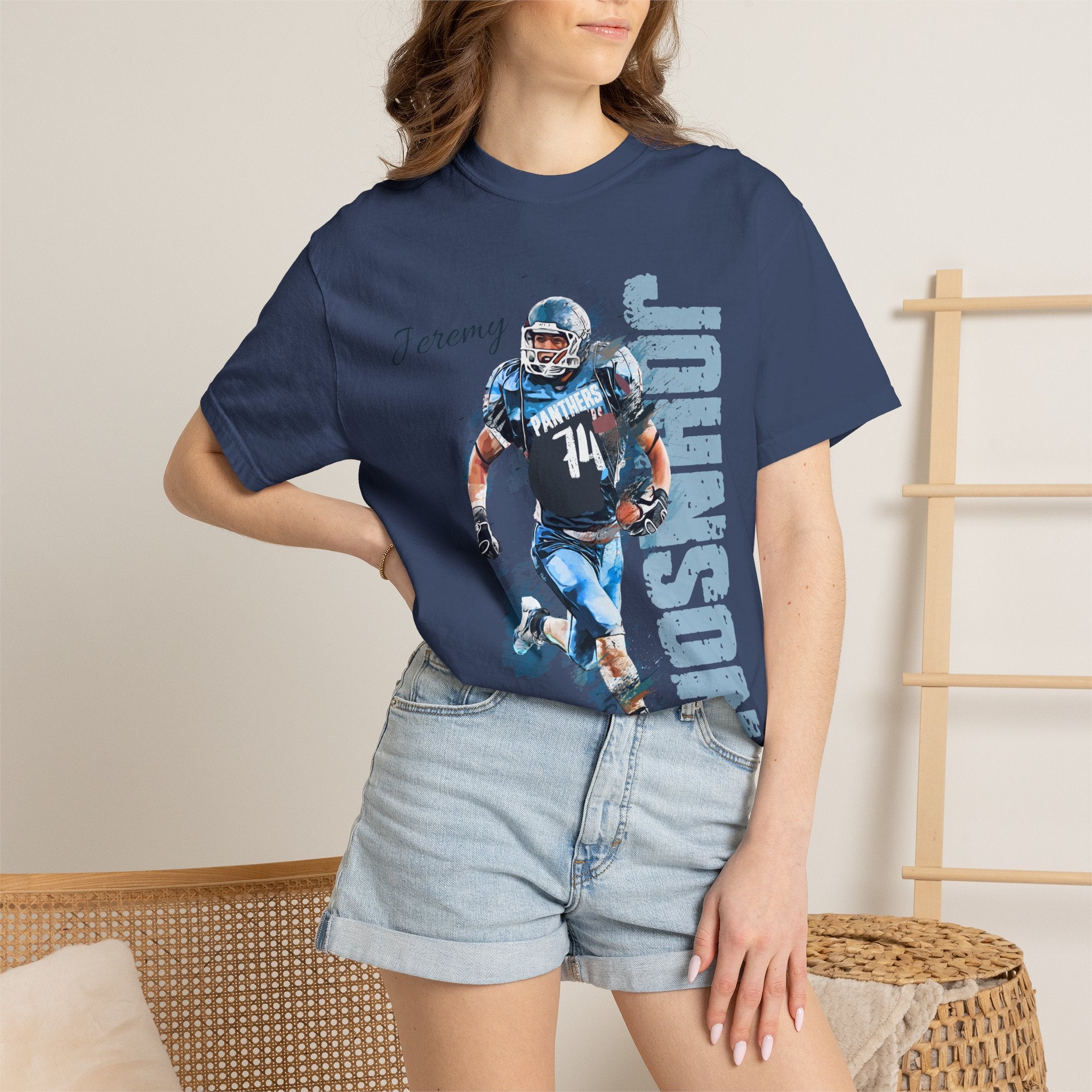 Football Spirit Shirt- Blue White & Navy