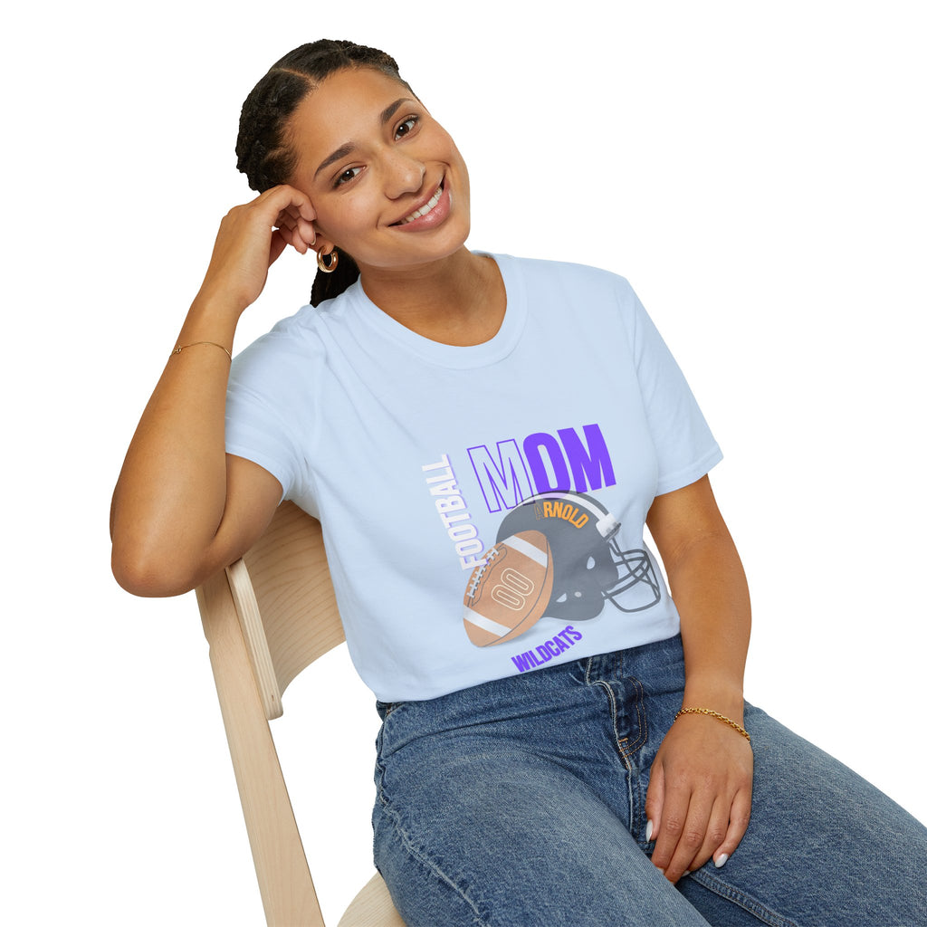 Football Mom T-Shirt — Personalized Team Helmet Wildcats Tee