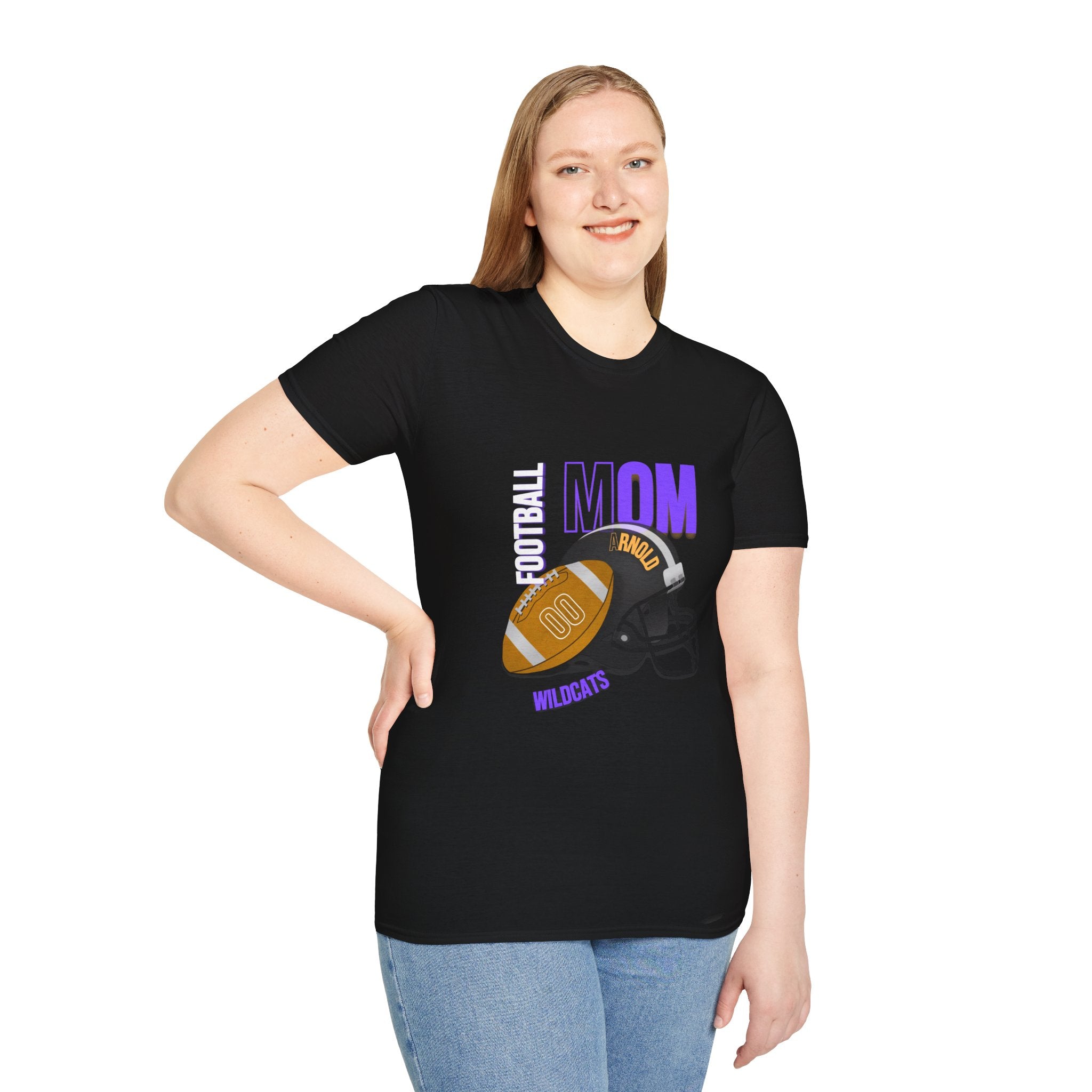 Football Mom T-Shirt — Personalized Team Helmet Wildcats Tee