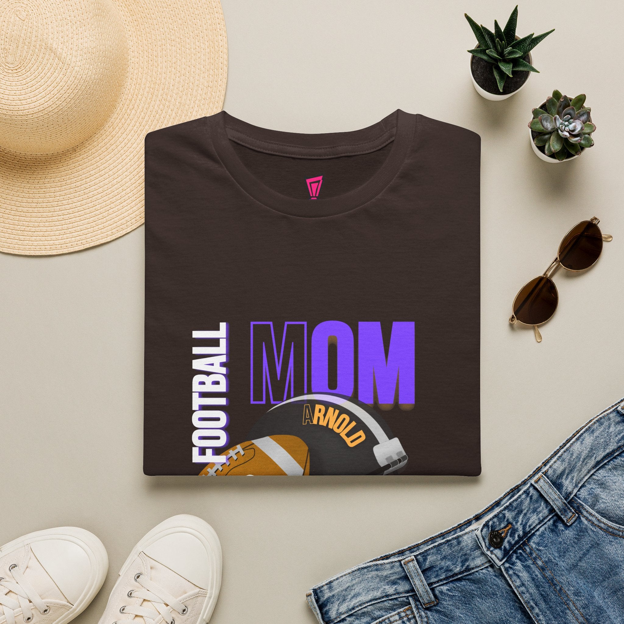 Football Mom T-Shirt — Personalized Team Helmet Wildcats Tee