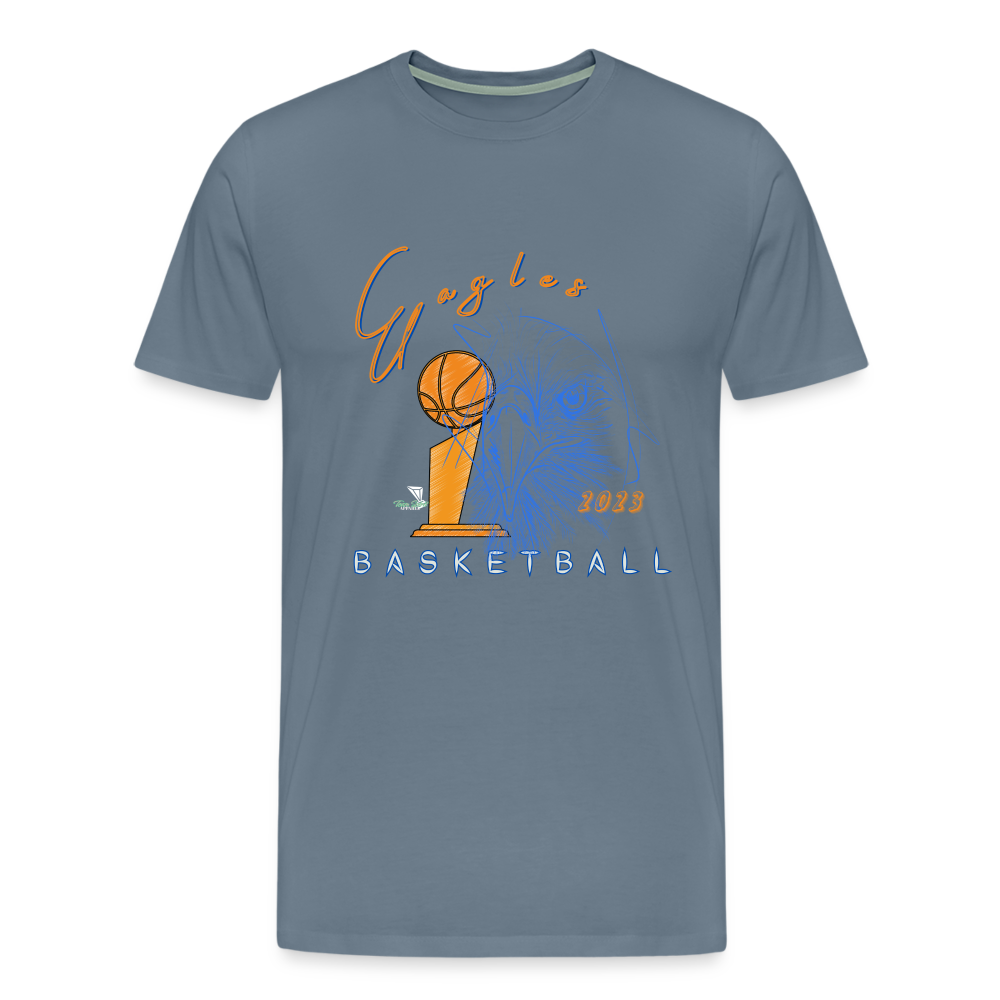 New Men's 2023 Vienna Eagles Basketball Premium T-Shirt - steel blue