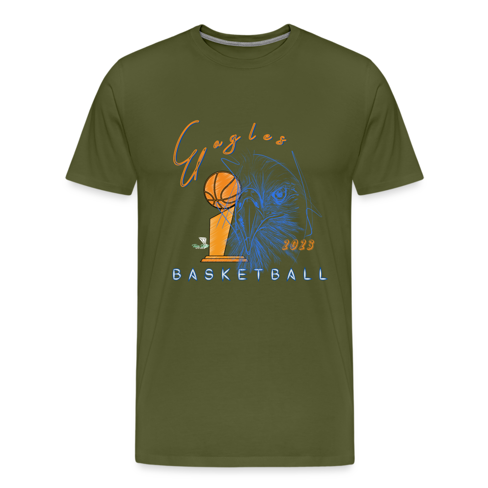 New Men's 2023 Vienna Eagles Basketball Premium T-Shirt - olive green