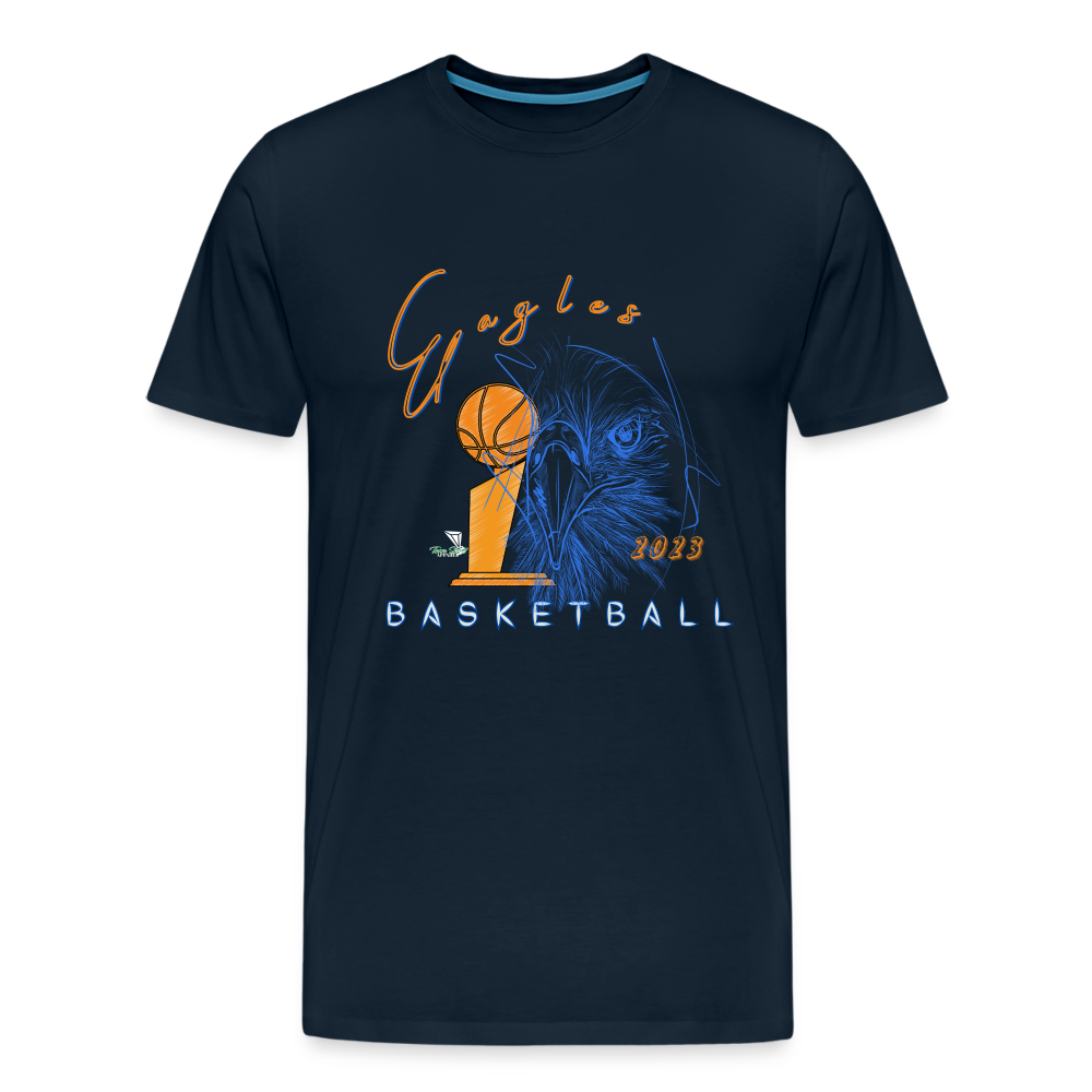 New Men's 2023 Vienna Eagles Basketball Premium T-Shirt - deep navy