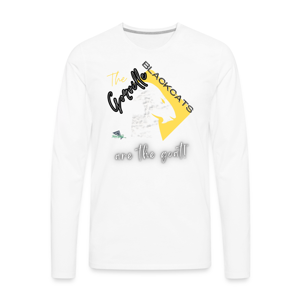 Goreville Blackcats ” GOAT” Premium Long Sleeve T-Shirt - white