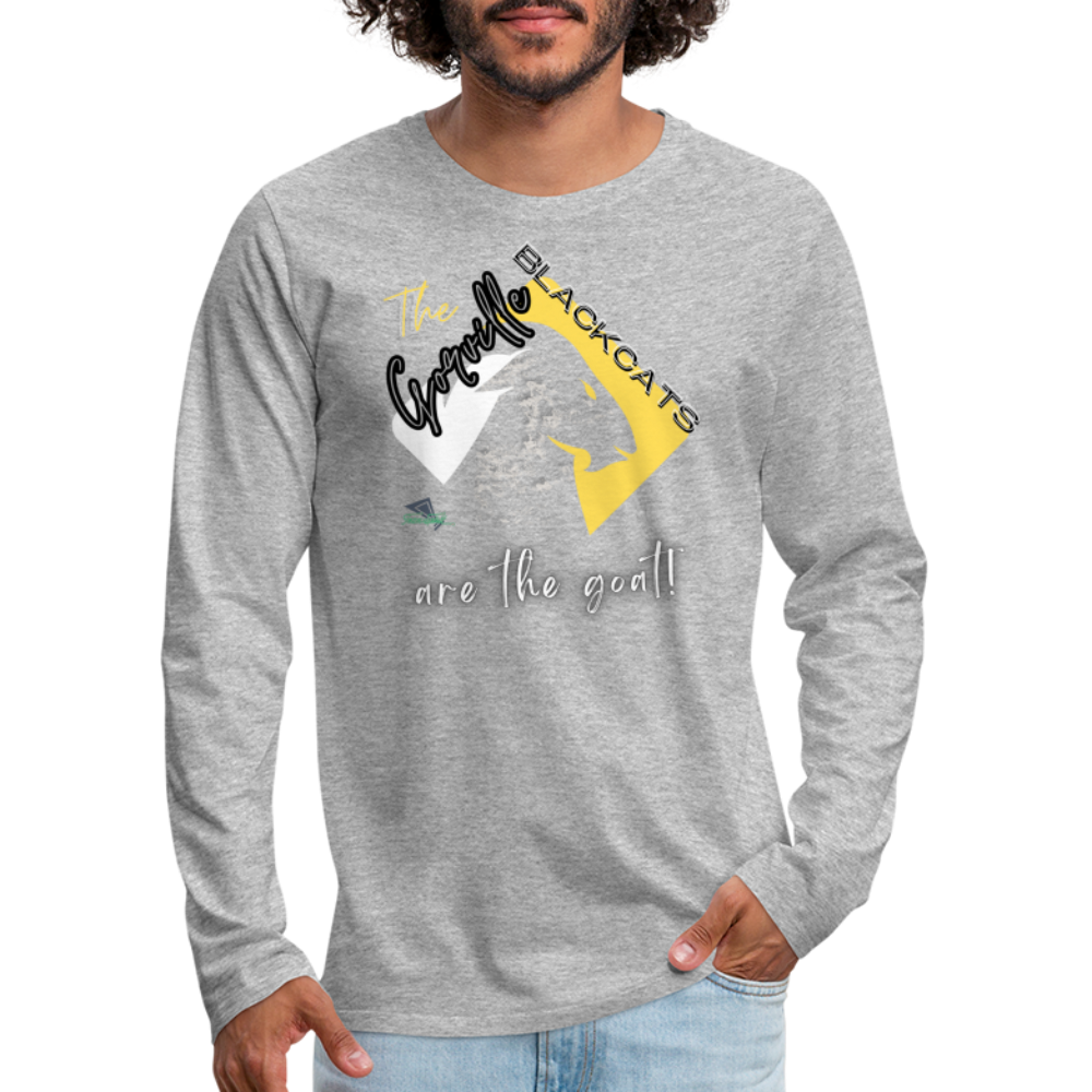 Goreville Blackcats ” GOAT” Premium Long Sleeve T-Shirt - heather gray