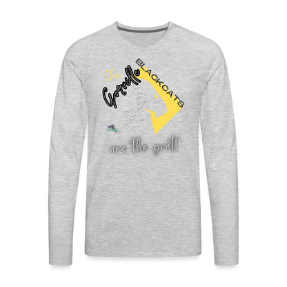 Goreville Blackcats ” GOAT” Premium Long Sleeve T-Shirt - heather gray