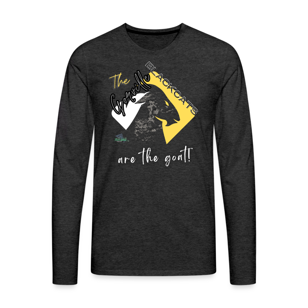 Goreville Blackcats ” GOAT” Premium Long Sleeve T-Shirt - charcoal grey