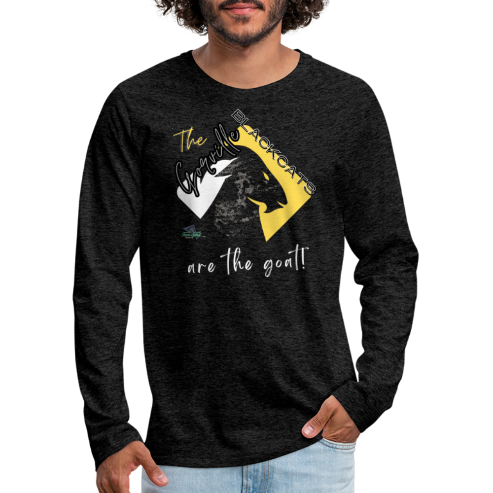 Goreville Blackcats ” GOAT” Premium Long Sleeve T-Shirt - charcoal grey