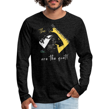 Goreville Blackcats ” GOAT” Premium Long Sleeve T-Shirt - charcoal grey