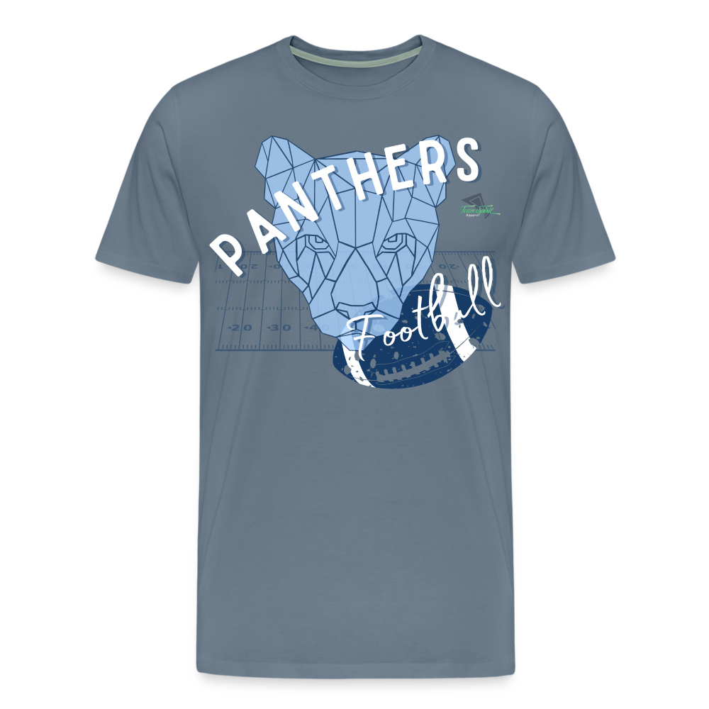 Pinckneyville Panthers Men's Premium Football T-Shirt - steel blue