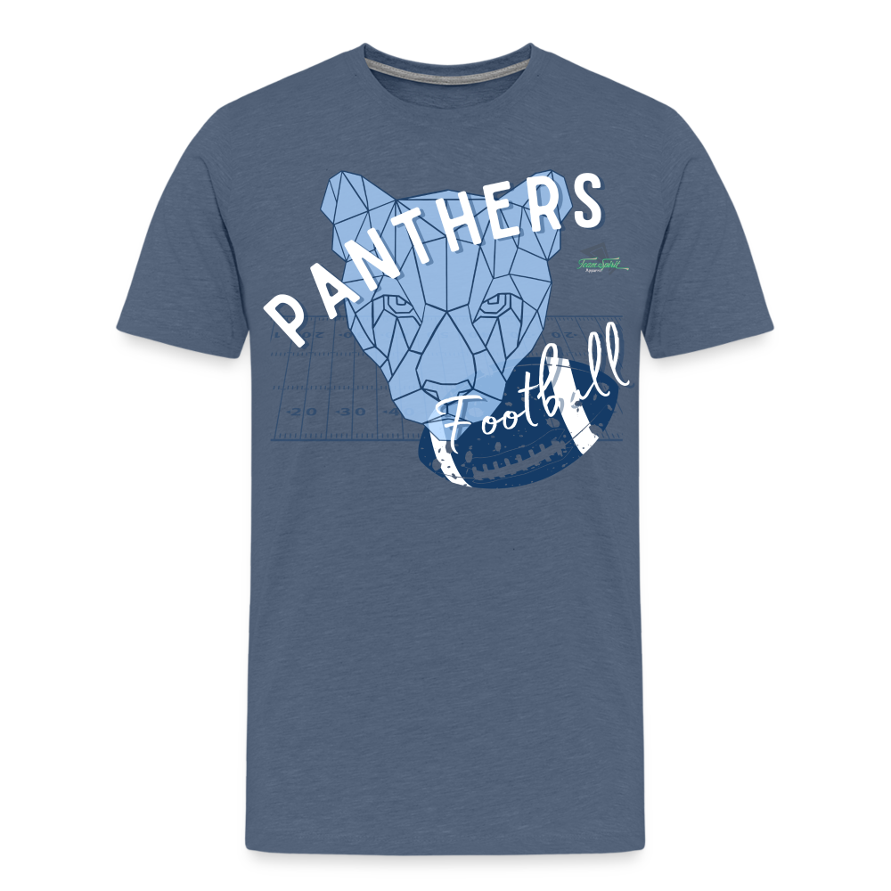 Pinckneyville Panthers Men's Premium Football T-Shirt - heather blue