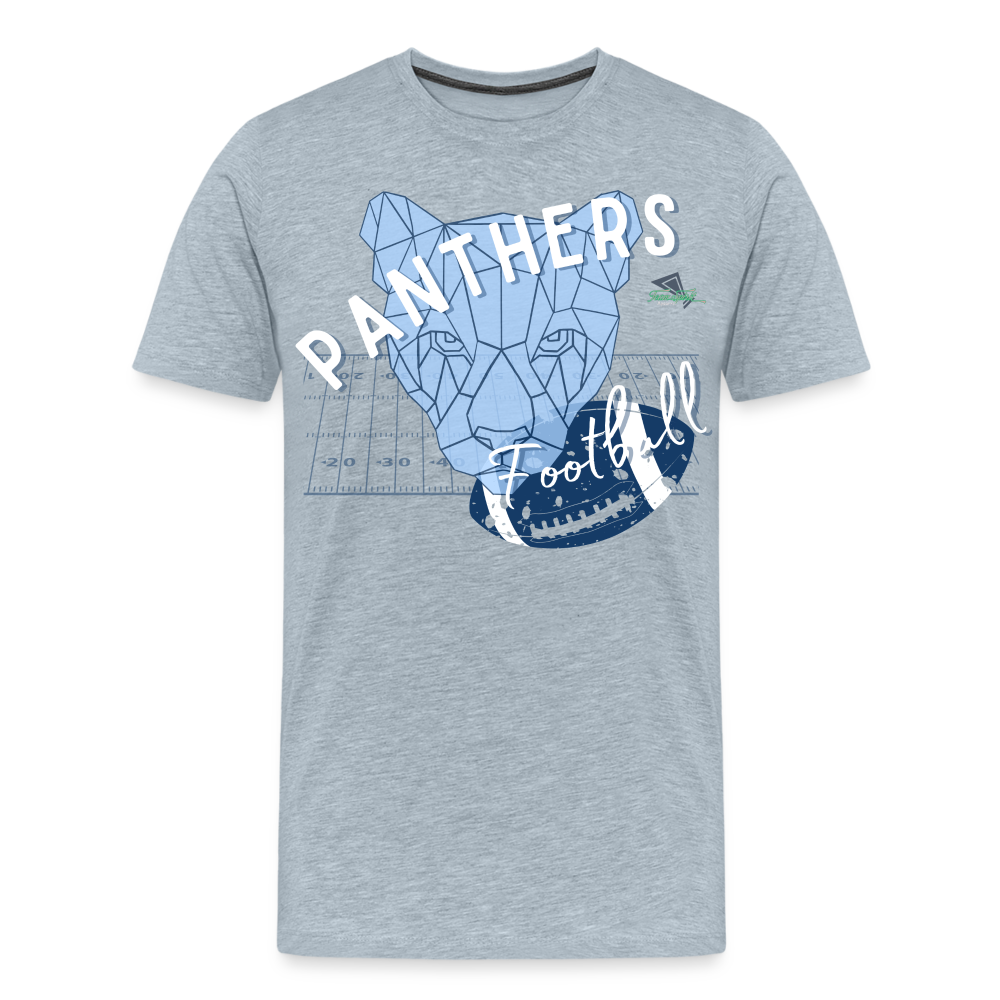 Pinckneyville Panthers Men's Premium Football T-Shirt - heather ice blue