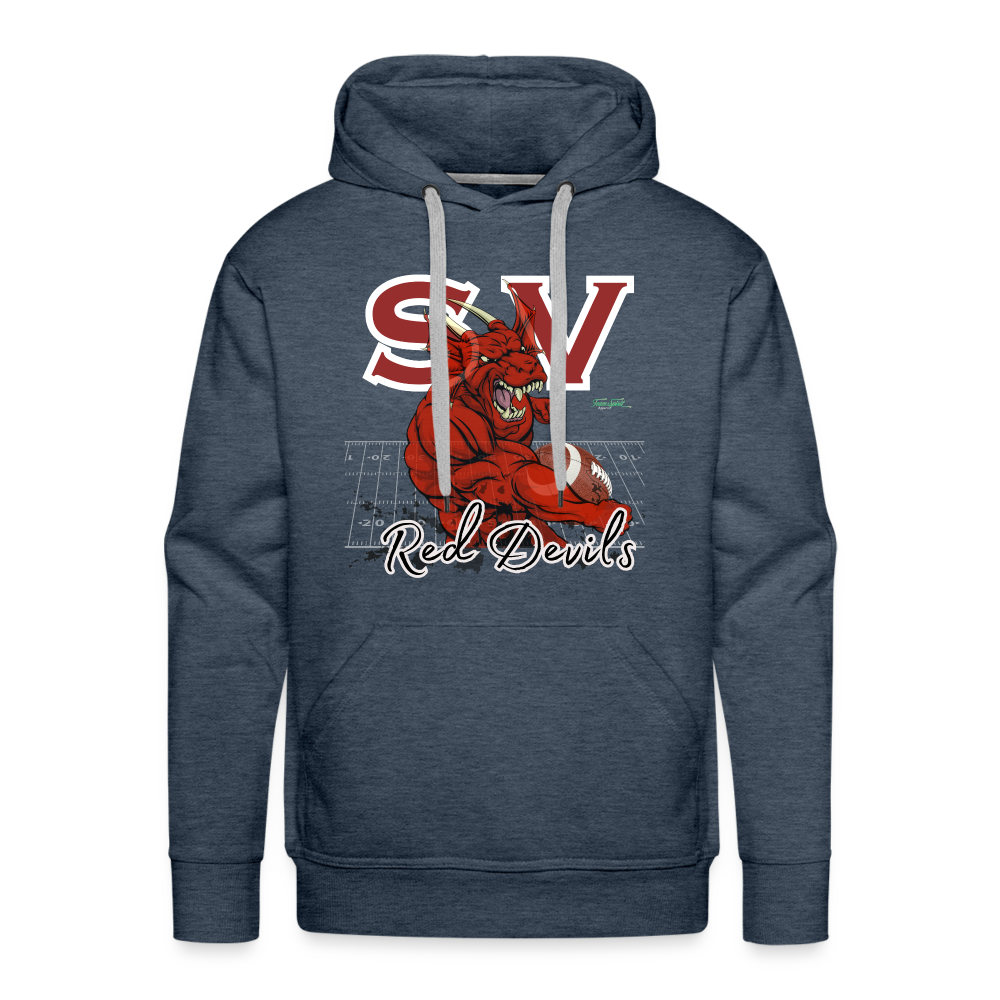 Sesser Valier Red Devils Football Men’s Premium Hoodie - heather denim