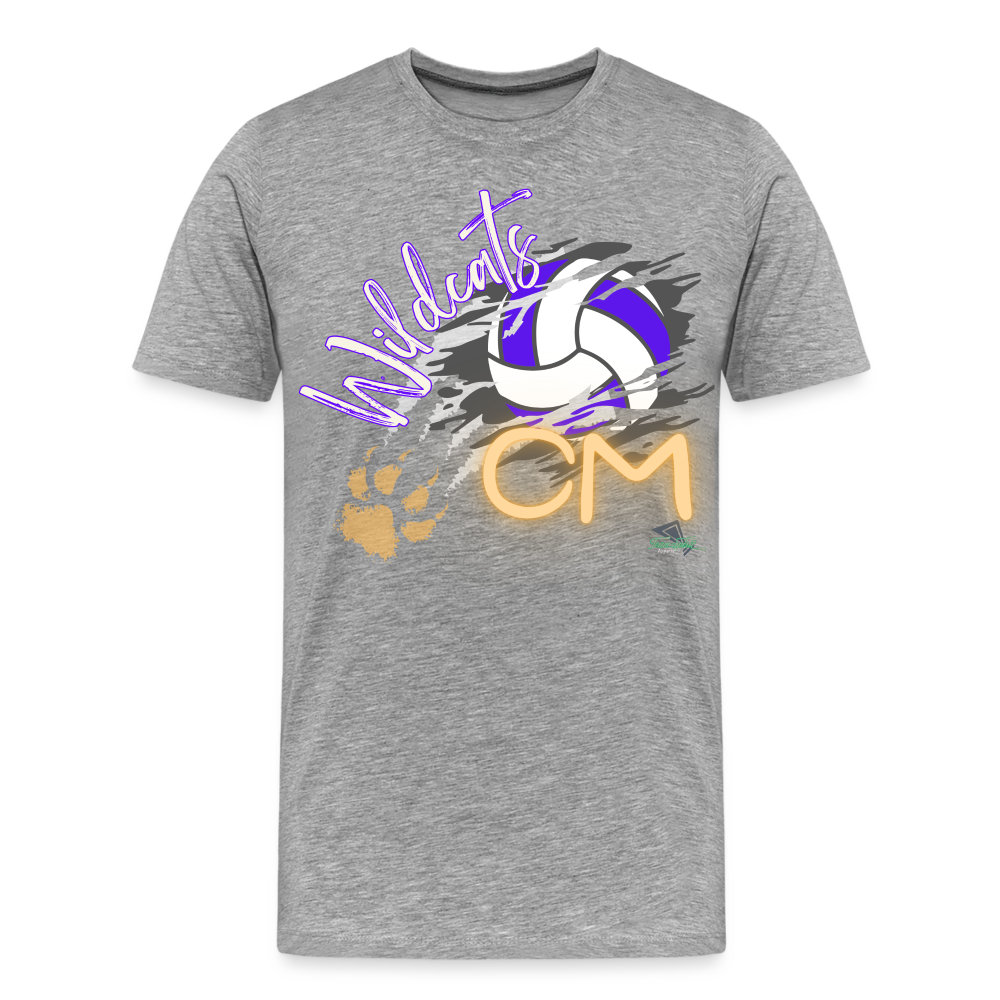 Carrier Mills Wildcats Vollyball Premium T-Shirt - heather gray