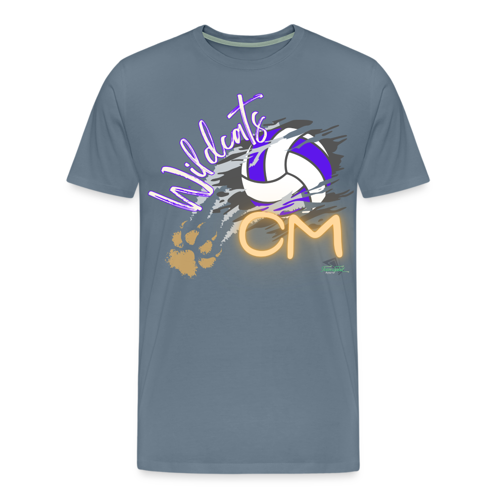 Carrier Mills Wildcats Vollyball Premium T-Shirt - steel blue