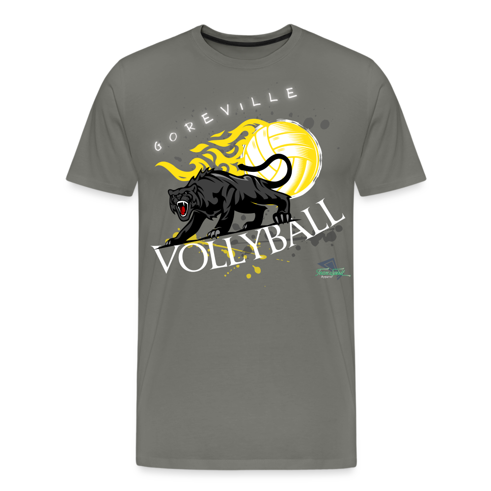 Goreville Blackcats Vollyball “on fire” Premium T-Shirt - asphalt gray