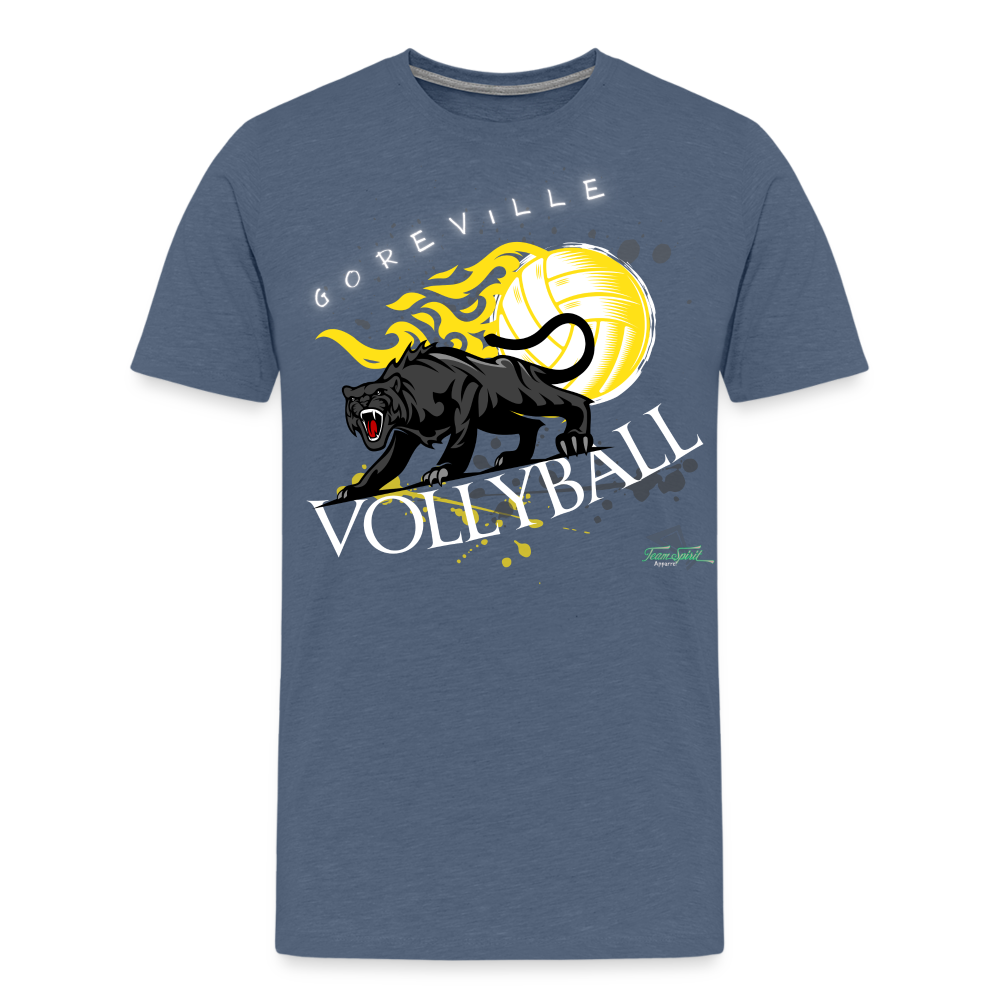 Goreville Blackcats Vollyball “on fire” Premium T-Shirt - heather blue