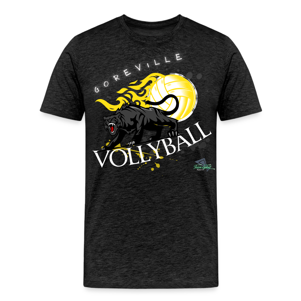 Goreville Blackcats Vollyball “on fire” Premium T-Shirt - charcoal grey