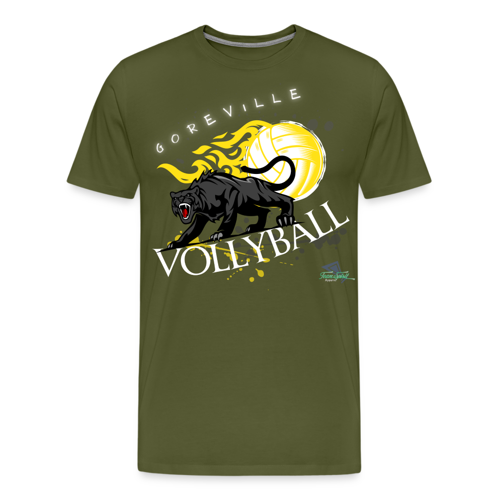 Goreville Blackcats Vollyball “on fire” Premium T-Shirt - olive green