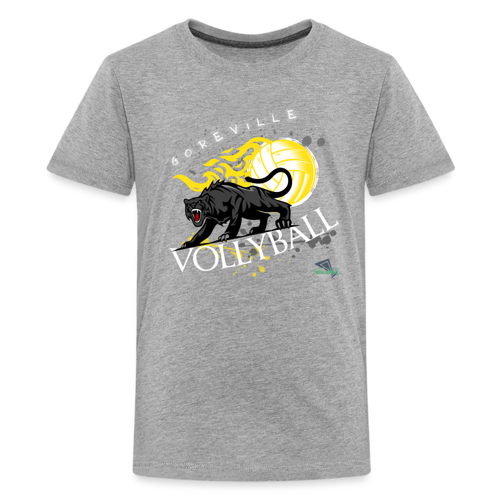 Kids' Goreville Blackcats Vollyball “on fire” Premium T-Shirt - heather gray