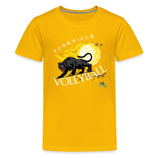 Kids' Goreville Blackcats Vollyball “on fire” Premium T-Shirt - sun yellow