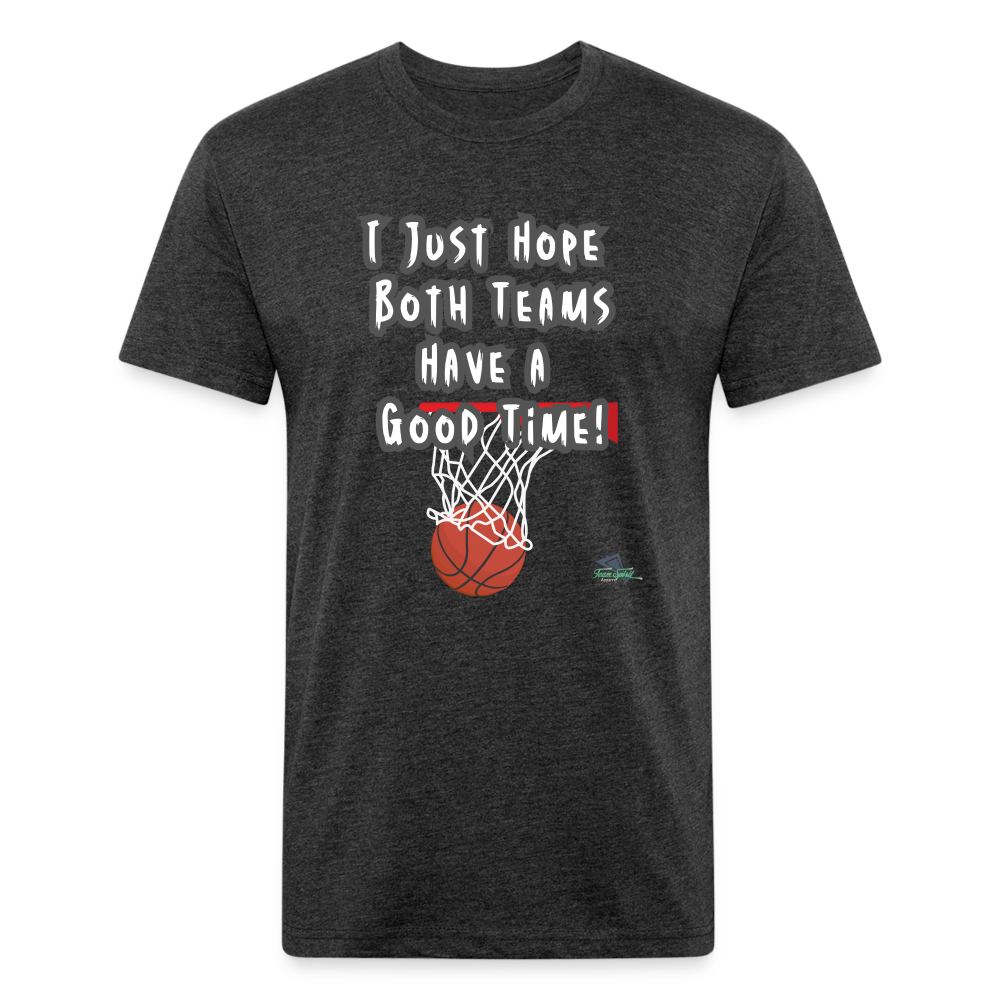 Fitted/Poly Good Time Basketball T-Shirt - heather black