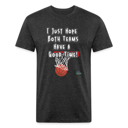 Fitted/Poly Good Time Basketball T-Shirt - heather black