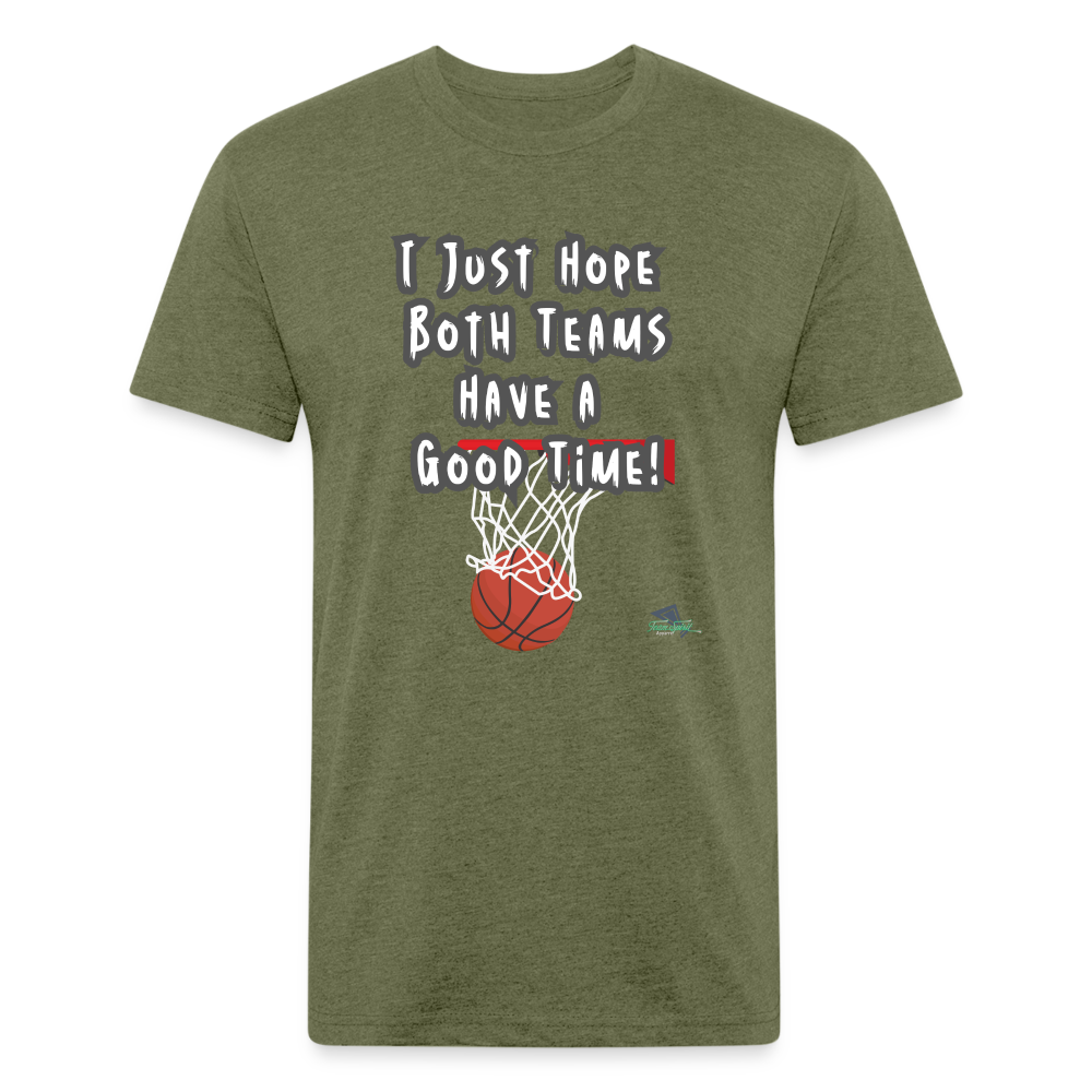 Fitted/Poly Good Time Basketball T-Shirt - heather military green