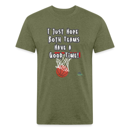 Fitted/Poly Good Time Basketball T-Shirt - heather military green