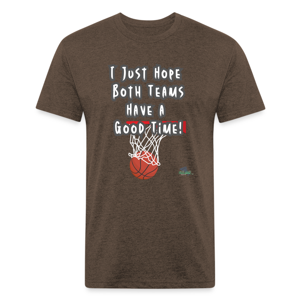 Fitted/Poly Good Time Basketball T-Shirt - heather espresso