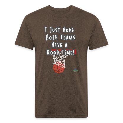 Fitted/Poly Good Time Basketball T-Shirt - heather espresso