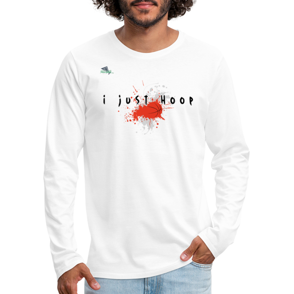 Men's Premium “Just Hoop” Long Sleeve T-Shirt - white