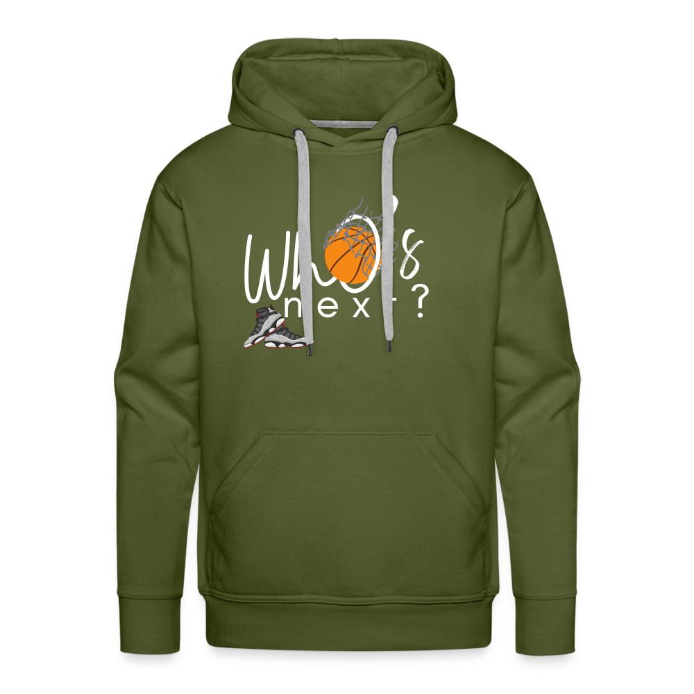 Men’s “Who’s Next” Basketball Premium Hoodie - olive green