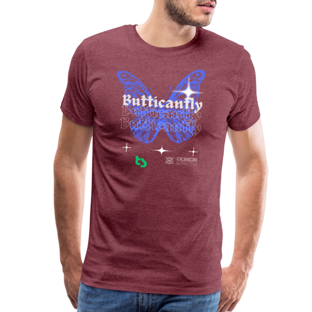 Men’s Premium Butticanfly TShirt - heather burgundy