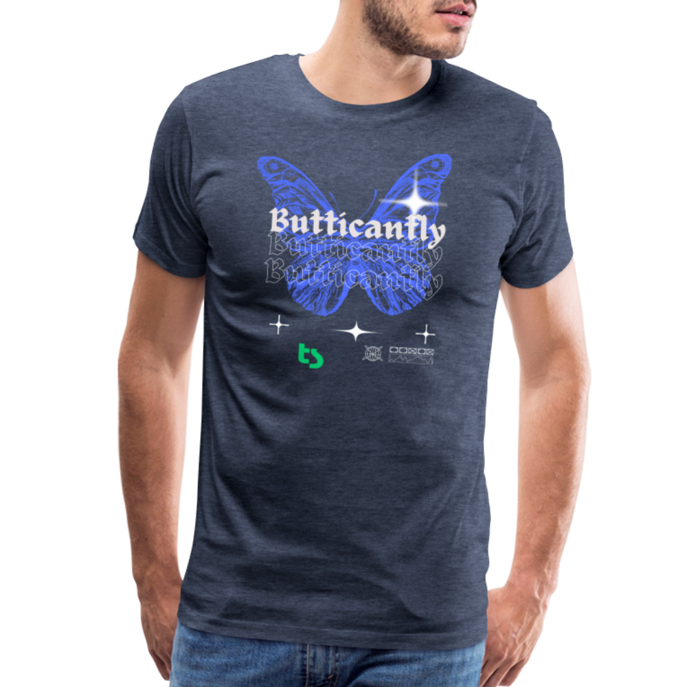 Men’s Premium Butticanfly TShirt - heather blue