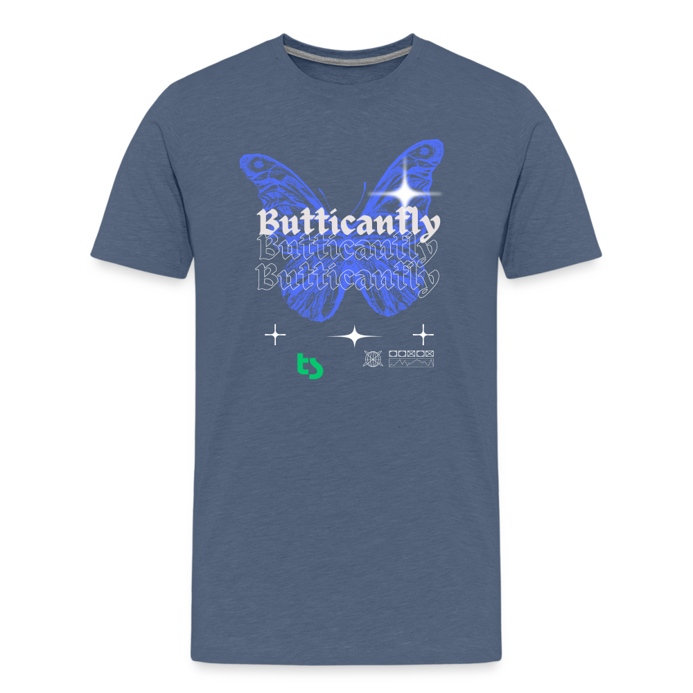 Men’s Premium Butticanfly TShirt - heather blue