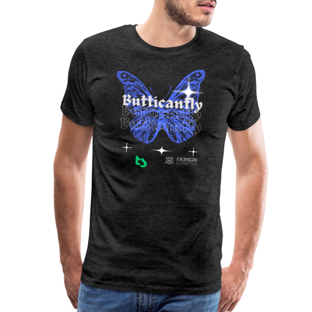 Men’s Premium Butticanfly TShirt - charcoal grey