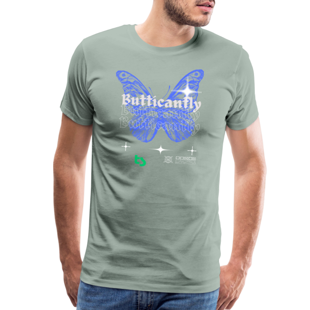 Men’s Premium Butticanfly TShirt - steel green