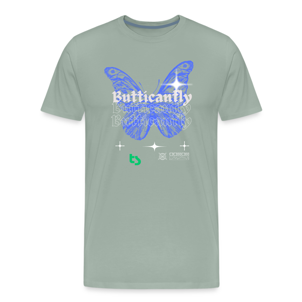 Men’s Premium Butticanfly TShirt - steel green