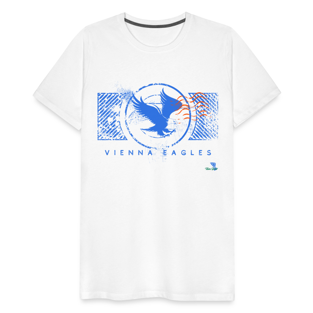 Vienna High School Eagles Royal Stamped Premium T-Shirt - white